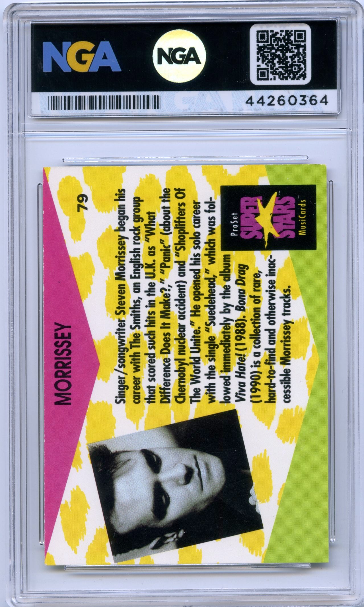 1991 Pro Set SuperStars MusiCards #79 Morrissey NGA 10