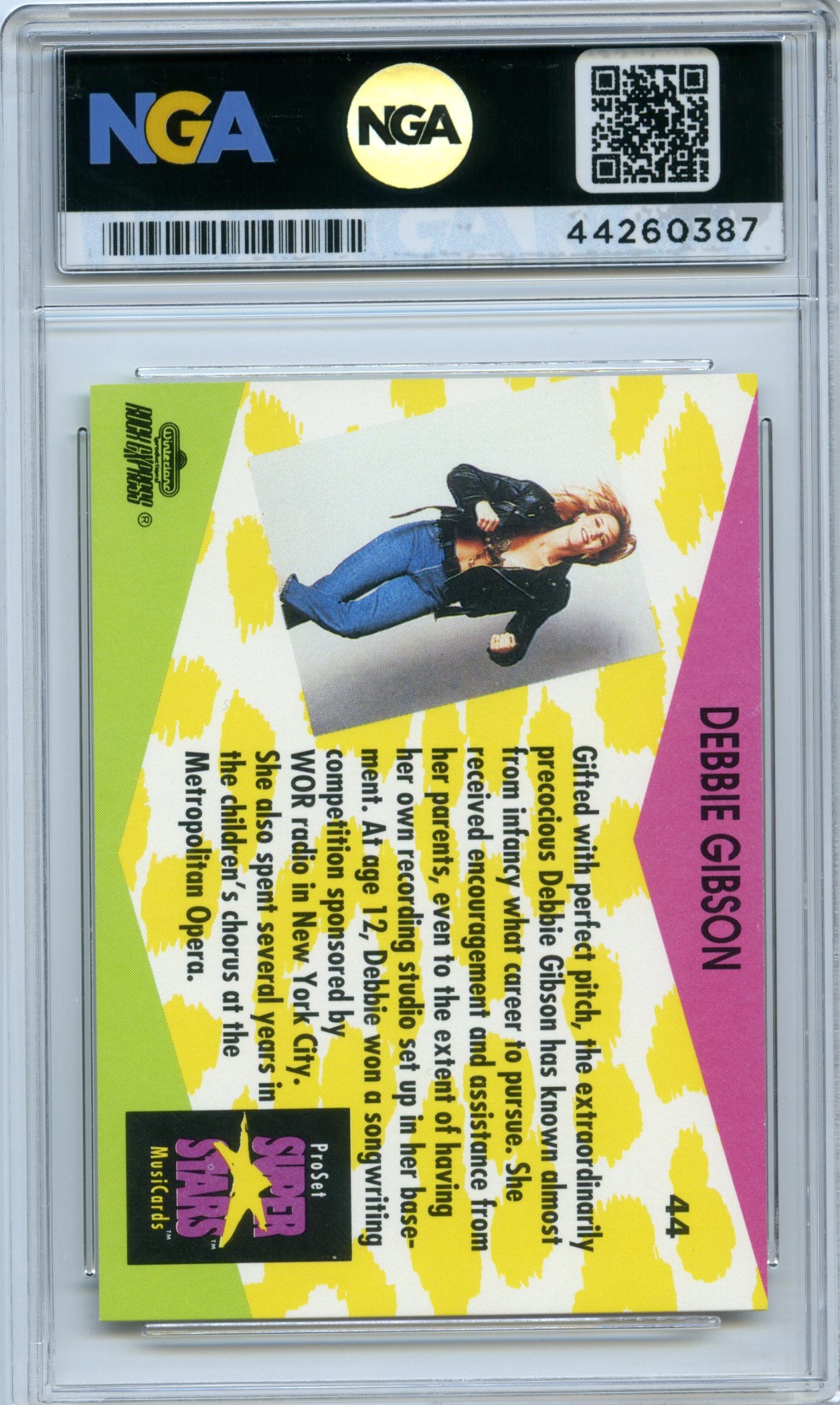 1991 Pro Set SuperStars MusiCards #44 Debbie Gibson NGA 9.5