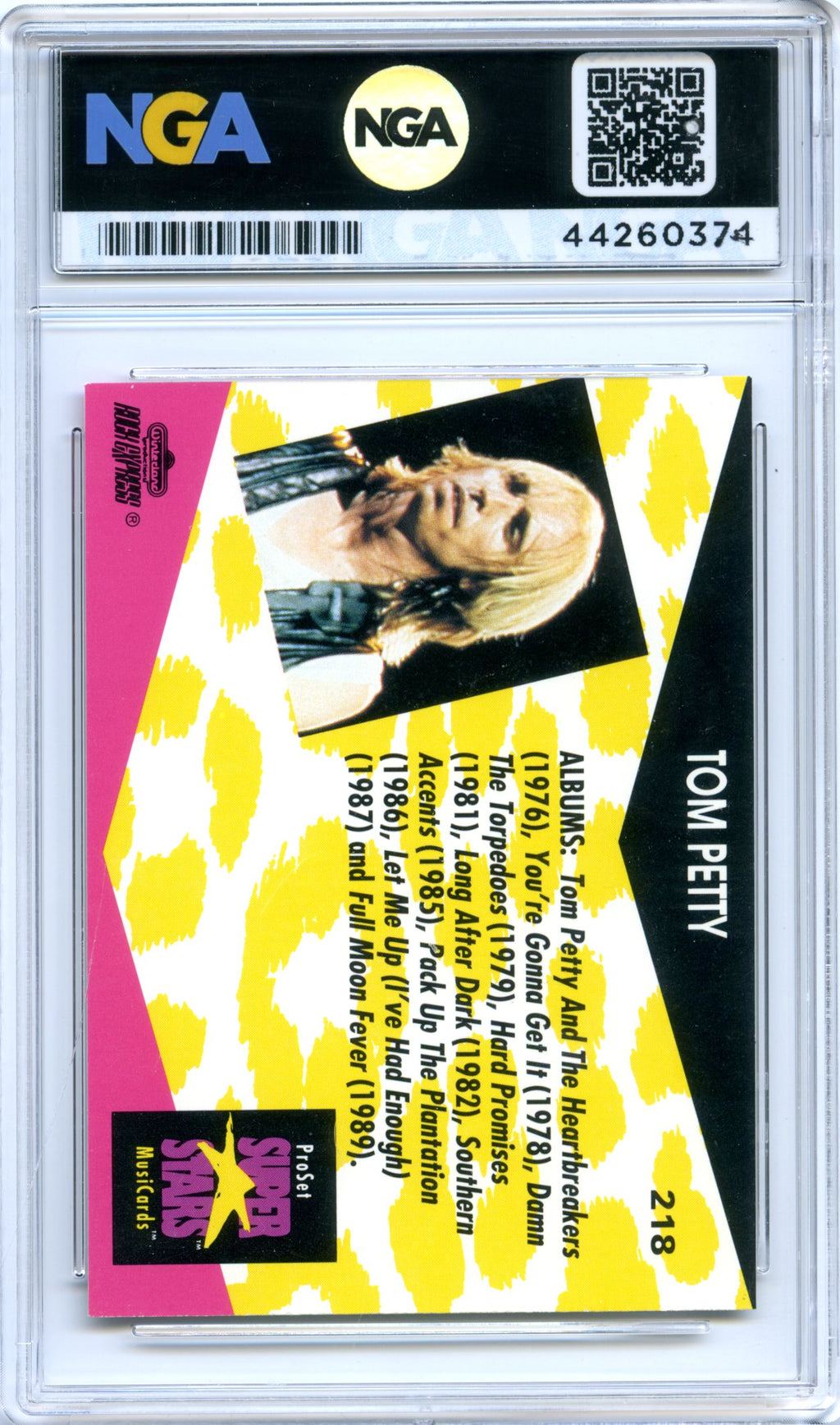 1991 Pro Set SuperStars MusiCards #218 Tom Petty NGA 9.5