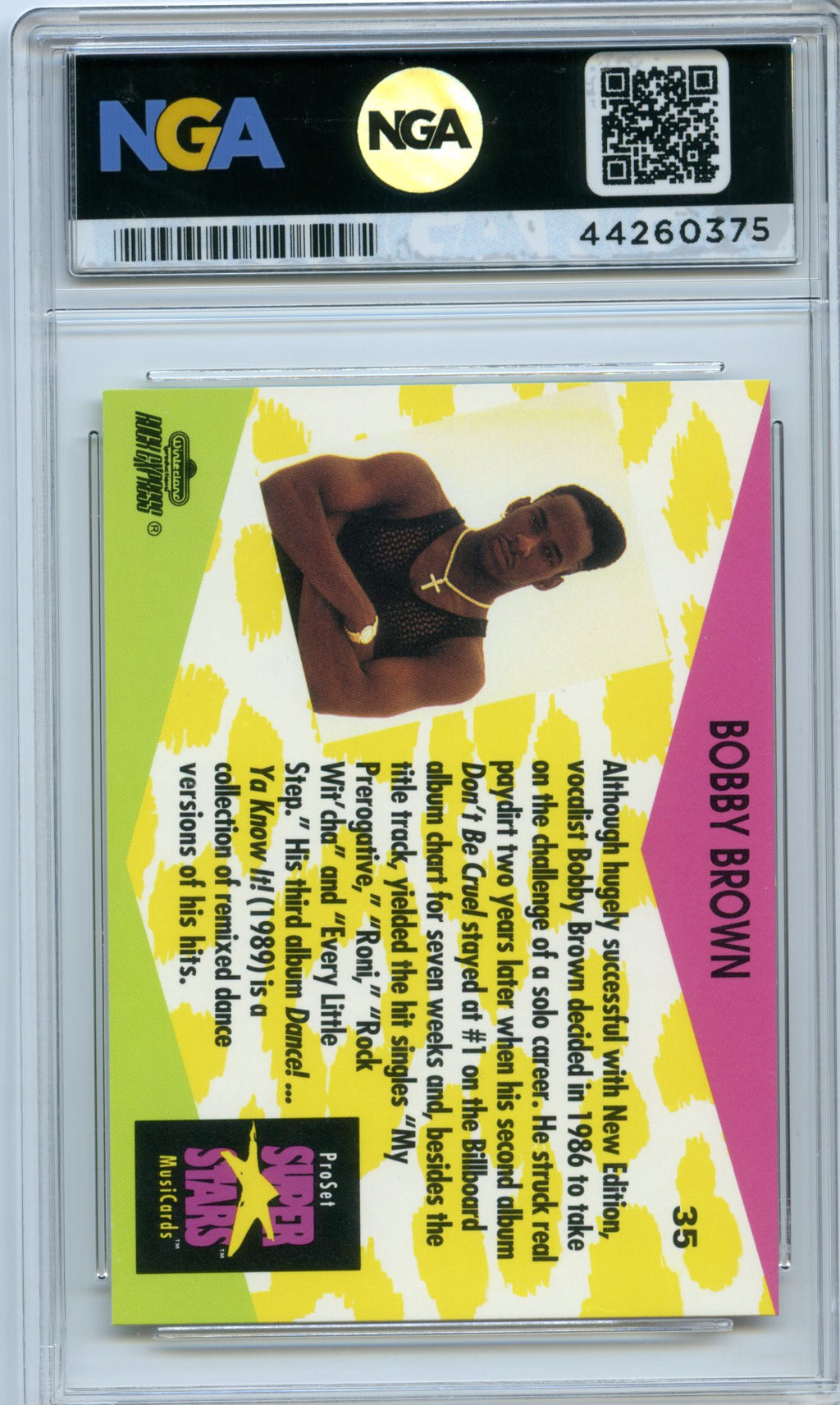 1991 Pro Set SuperStars MusiCards #35 Bobby Brown NGA 9