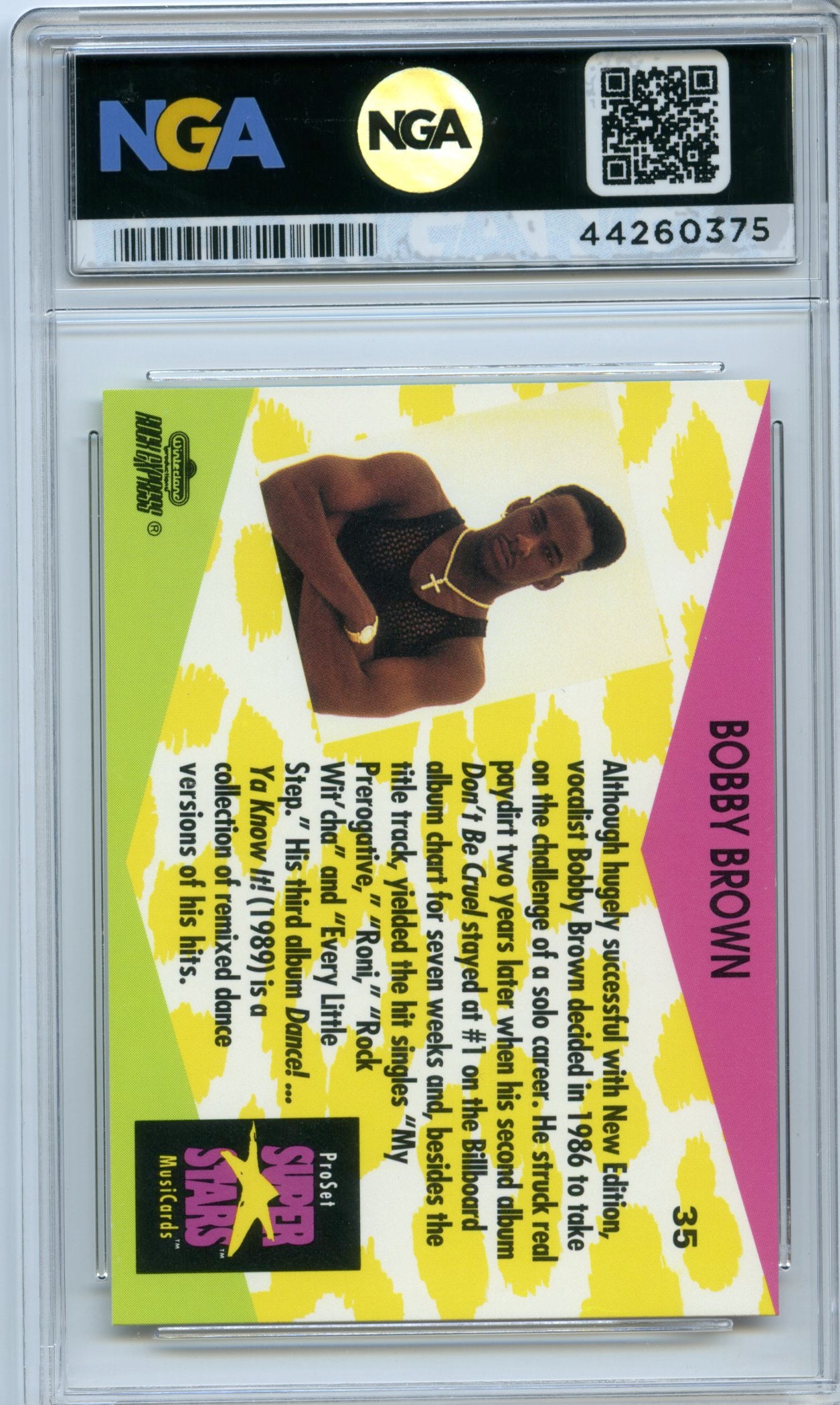 1991 Pro Set SuperStars MusiCards #35 Bobby Brown NGA 9