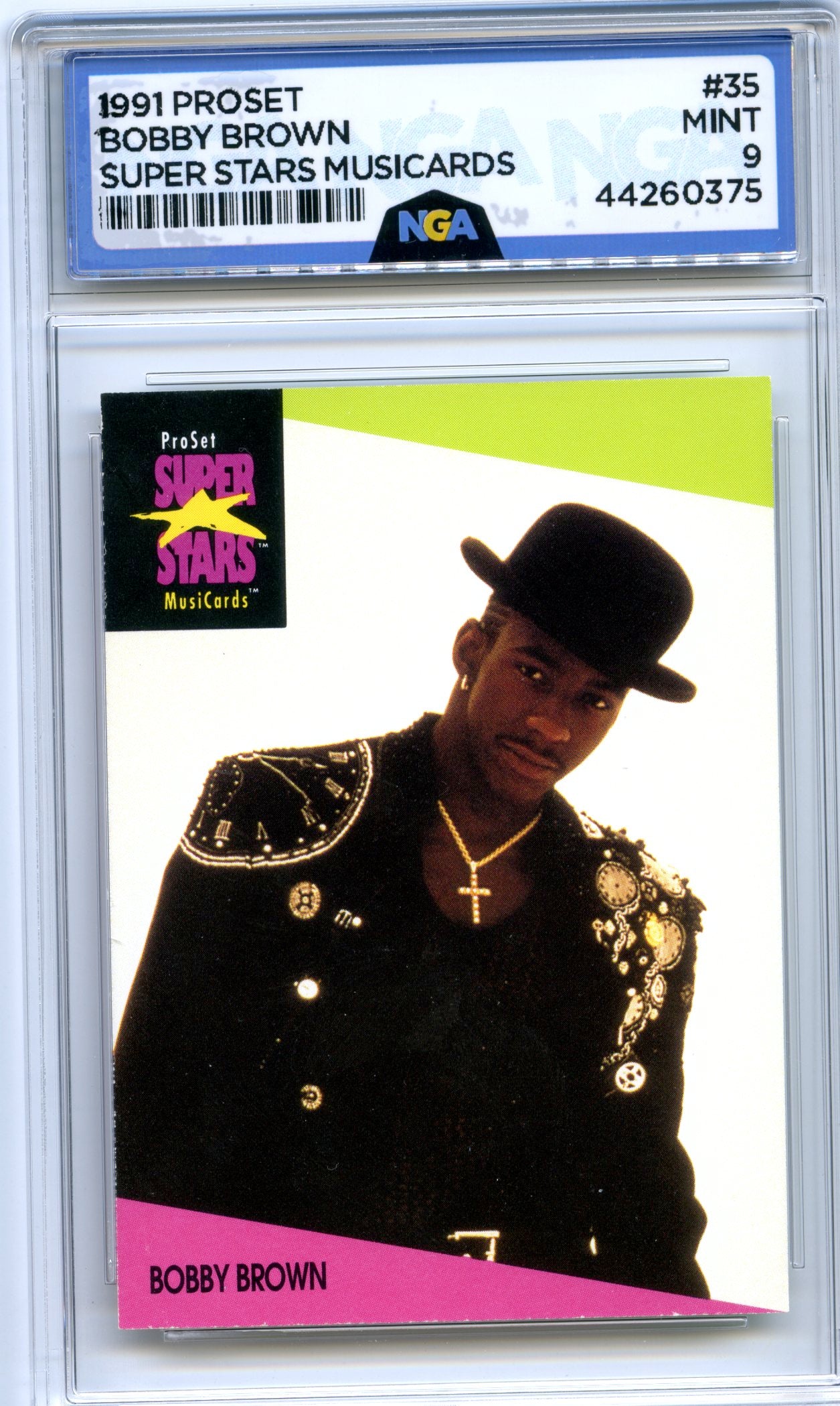 1991 Pro Set SuperStars MusiCards #35 Bobby Brown NGA 9