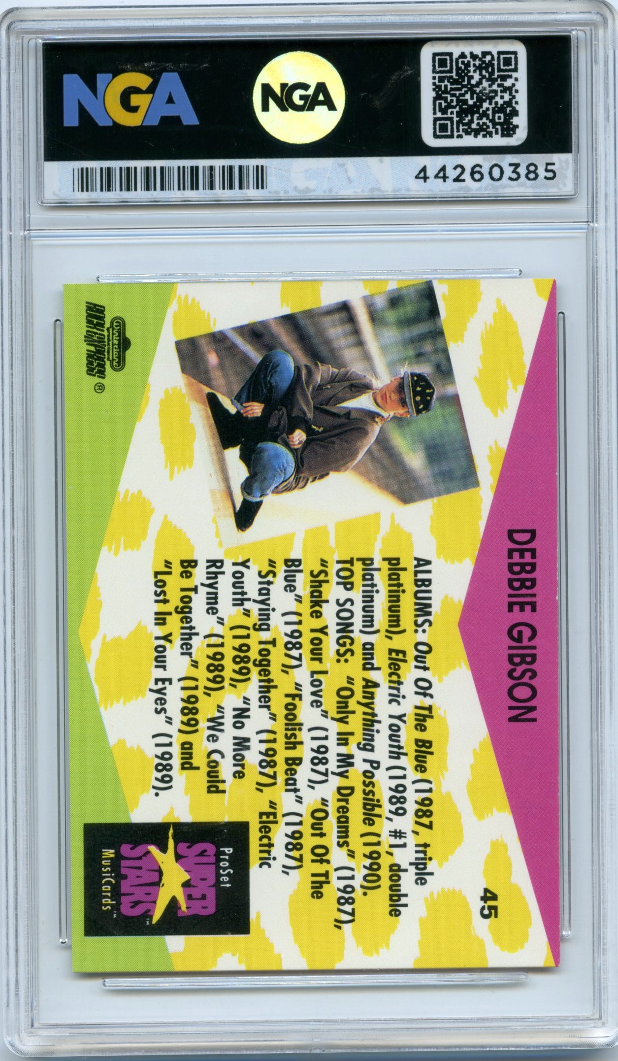 1991 Pro Set SuperStars MusiCards #45 Debbie Gibson NGA 10