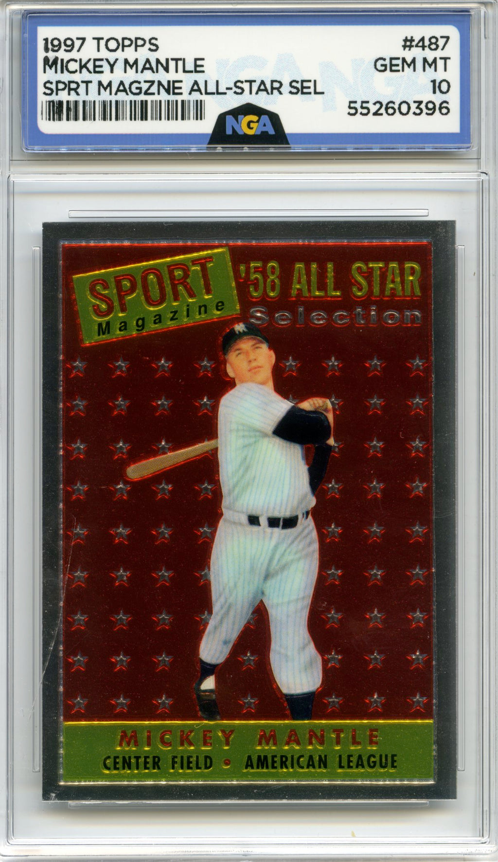 1997 Topps #487 Mickey Mantle NGA 10