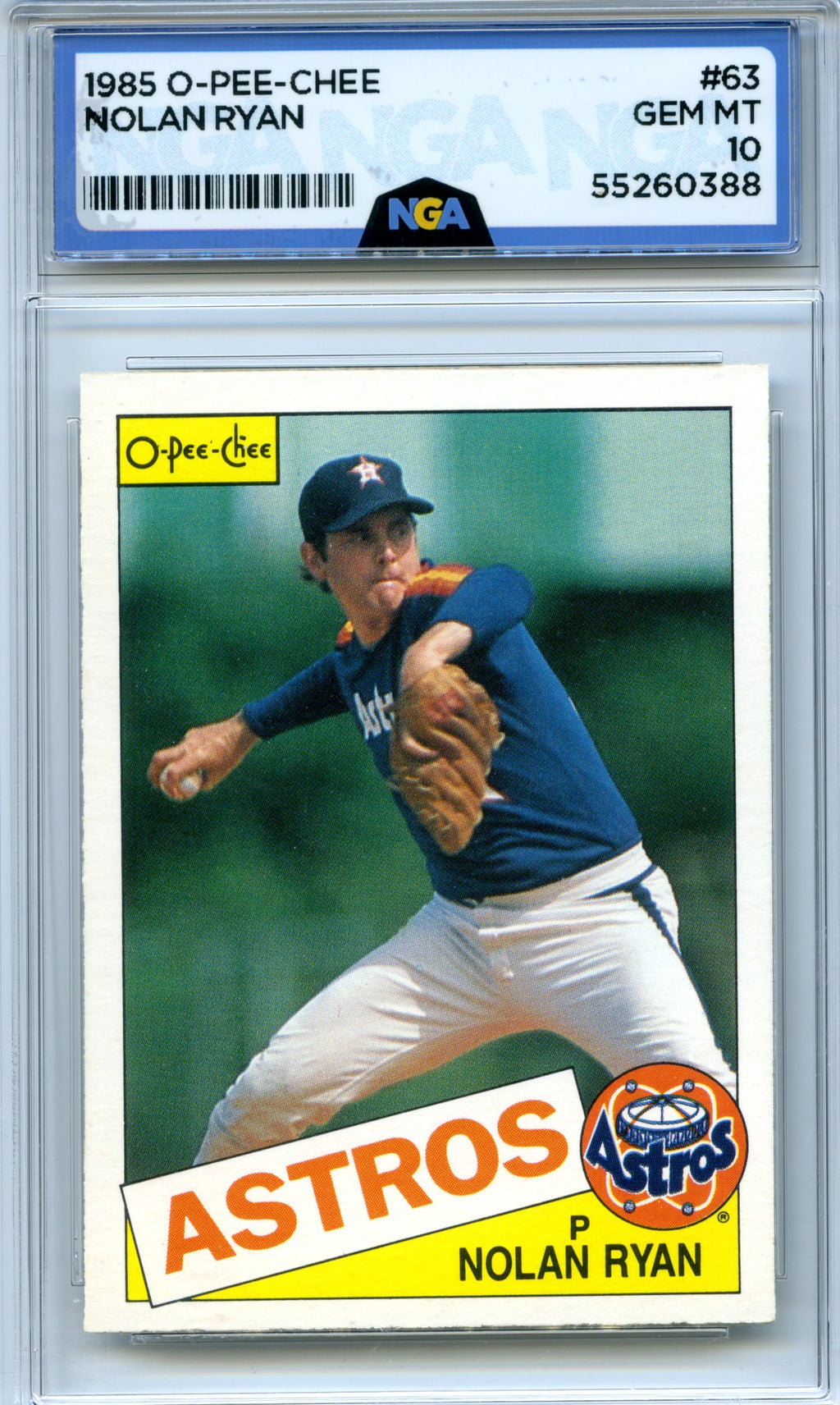 1985 O-Pee-Chee #63 Nolan Ryan NGA 10