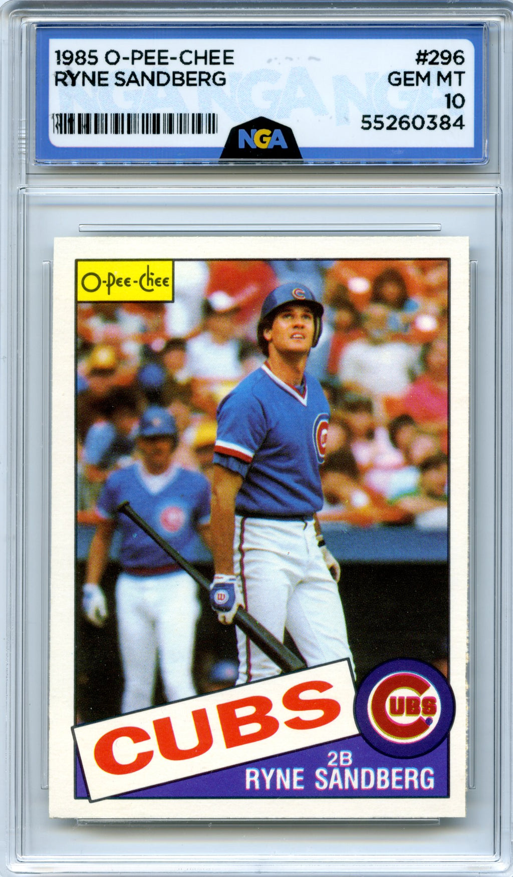 1985 O-Pee-Chee #296 Ryne Sandberg NGA 10