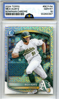 2025 Bowman #BCP-114 Nick Kurtz Chrome Prospects Mojo Refractor NGA 10