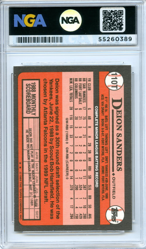 1989 Topps Traded #110T Deion Sanders NGA 10