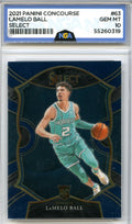 2020-21 Panini Select #63 LaMelo Ball Blue NGA 10