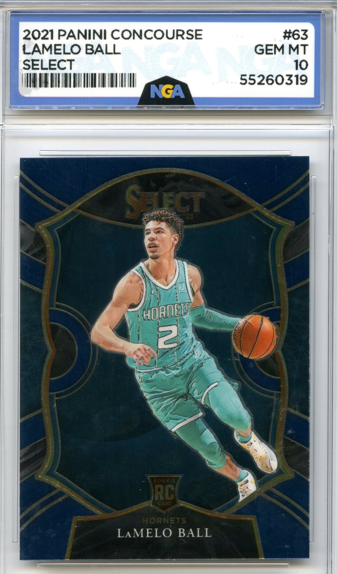 2020-21 Panini Select #63 LaMelo Ball Blue NGA 10