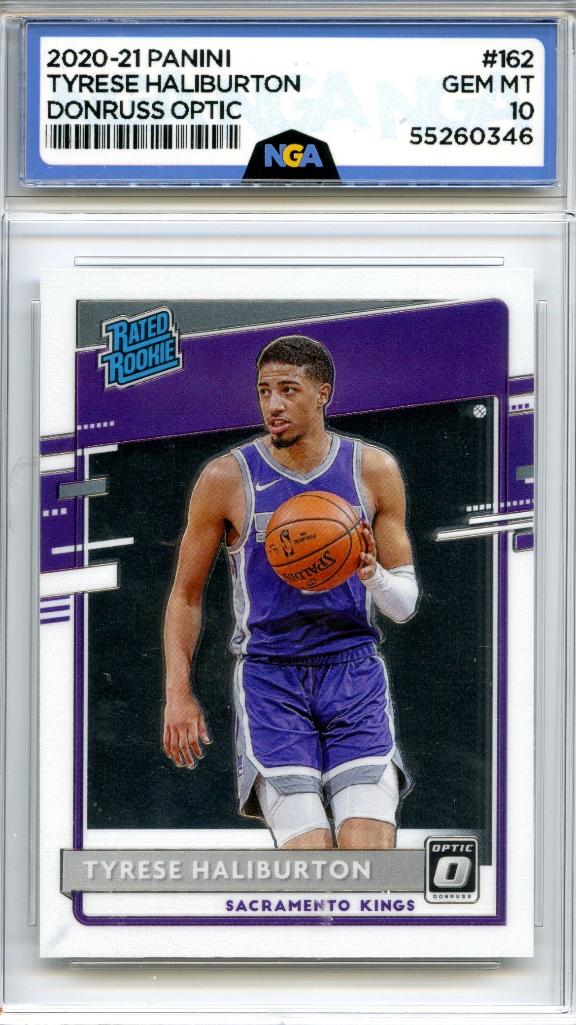 2020-21 Donruss Optic #162 Tyrese Haliburton NGA 10