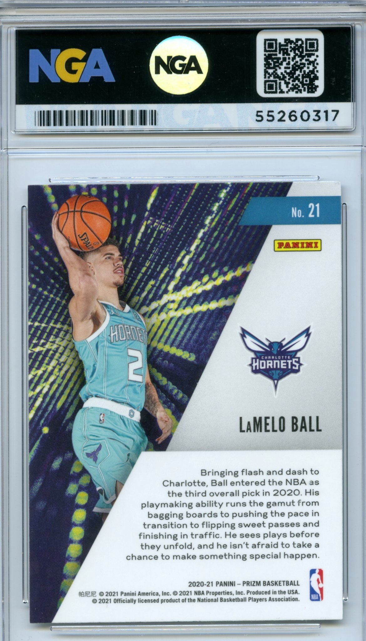 2020-21 Panini Prizm #21 LaMelo Ball Instant Impact NGA 10