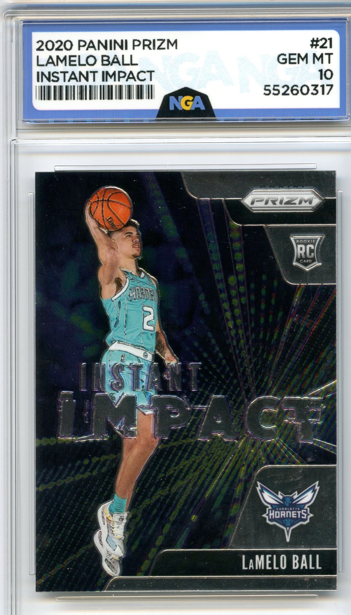 2020-21 Panini Prizm #21 LaMelo Ball Instant Impact NGA 10