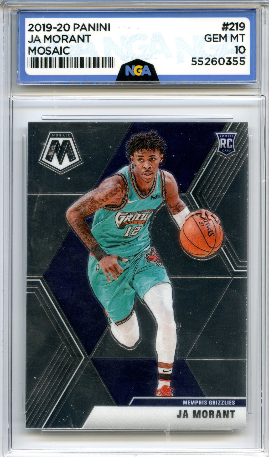 2019-20 Panini Mosaic #219 Ja Morant NGA 10