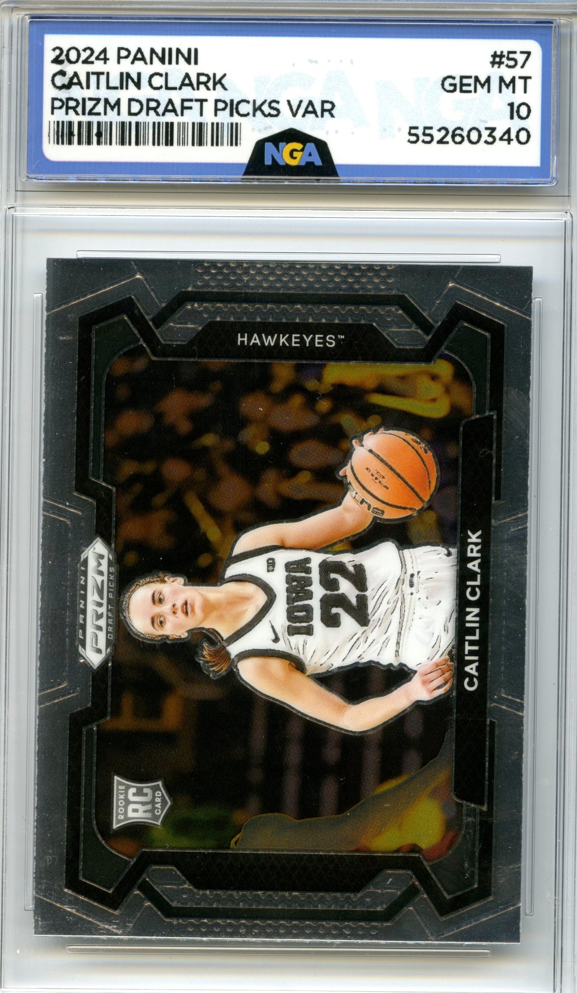 2024 Panini Prizm Draft Picks #57b Caitlin Clark NGA 10