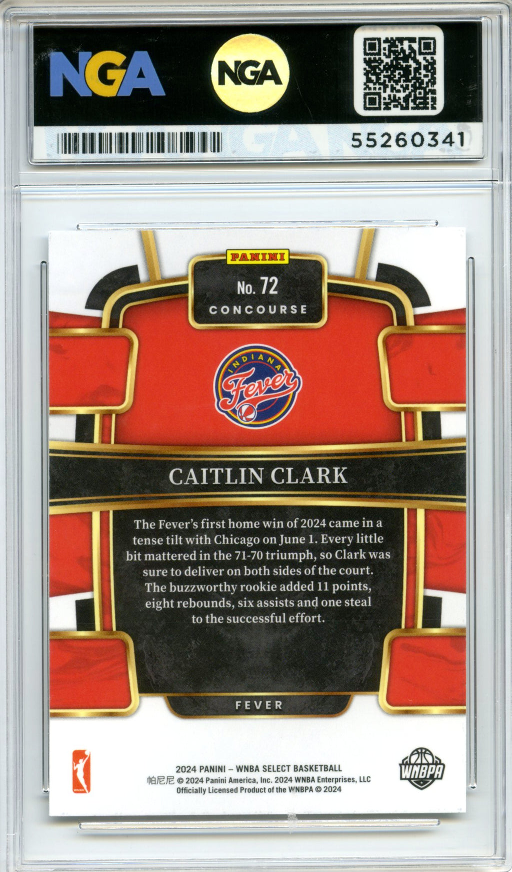 2024 Panini Select WNBA #72 Caitlin Clark NGA 10