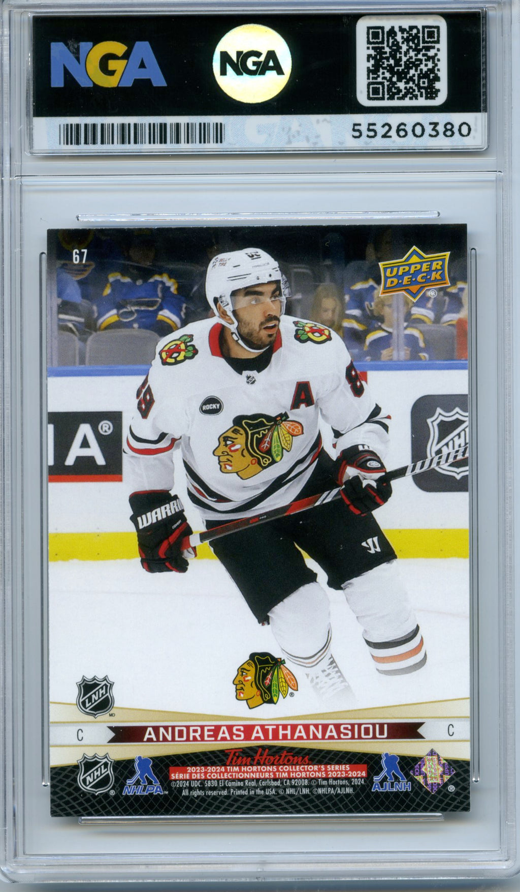 2023-24 Upper Deck Tims Greatest Duos #67 Connor Bedard / Athanasiou NGA 10