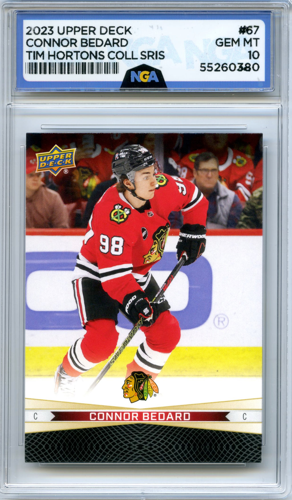 2023-24 Upper Deck Tims Greatest Duos #67 Connor Bedard / Athanasiou NGA 10