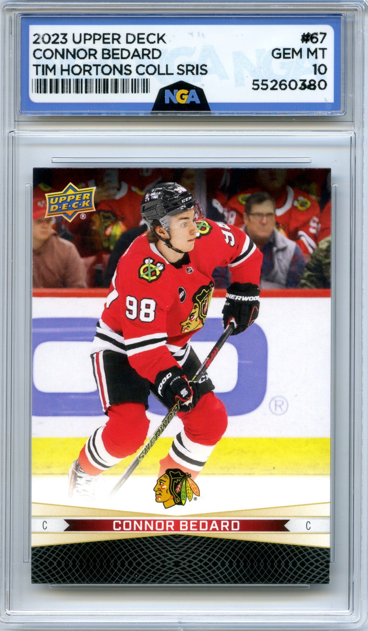 2023-24 Upper Deck Tims Greatest Duos #67 Connor Bedard / Athanasiou NGA 10