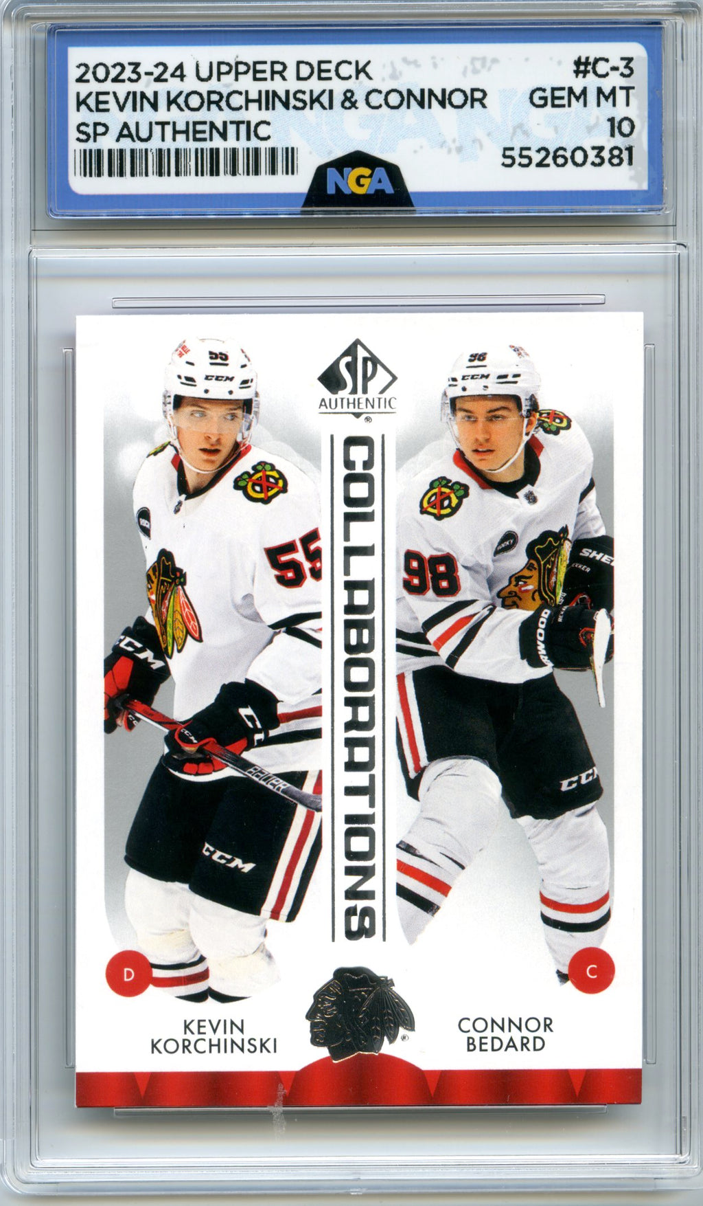 2023-24 SP Authentic #C-3 Kevin Korchinski / Connor Bedard Collaborations NGA 10