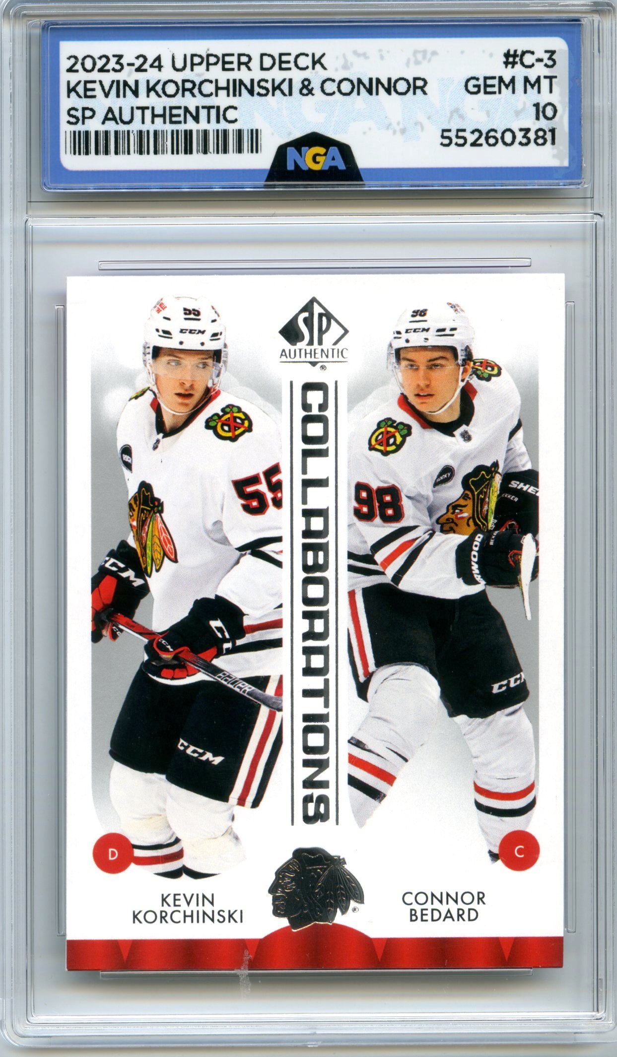 2023-24 SP Authentic #C-3 Kevin Korchinski / Connor Bedard Collaborations NGA 10