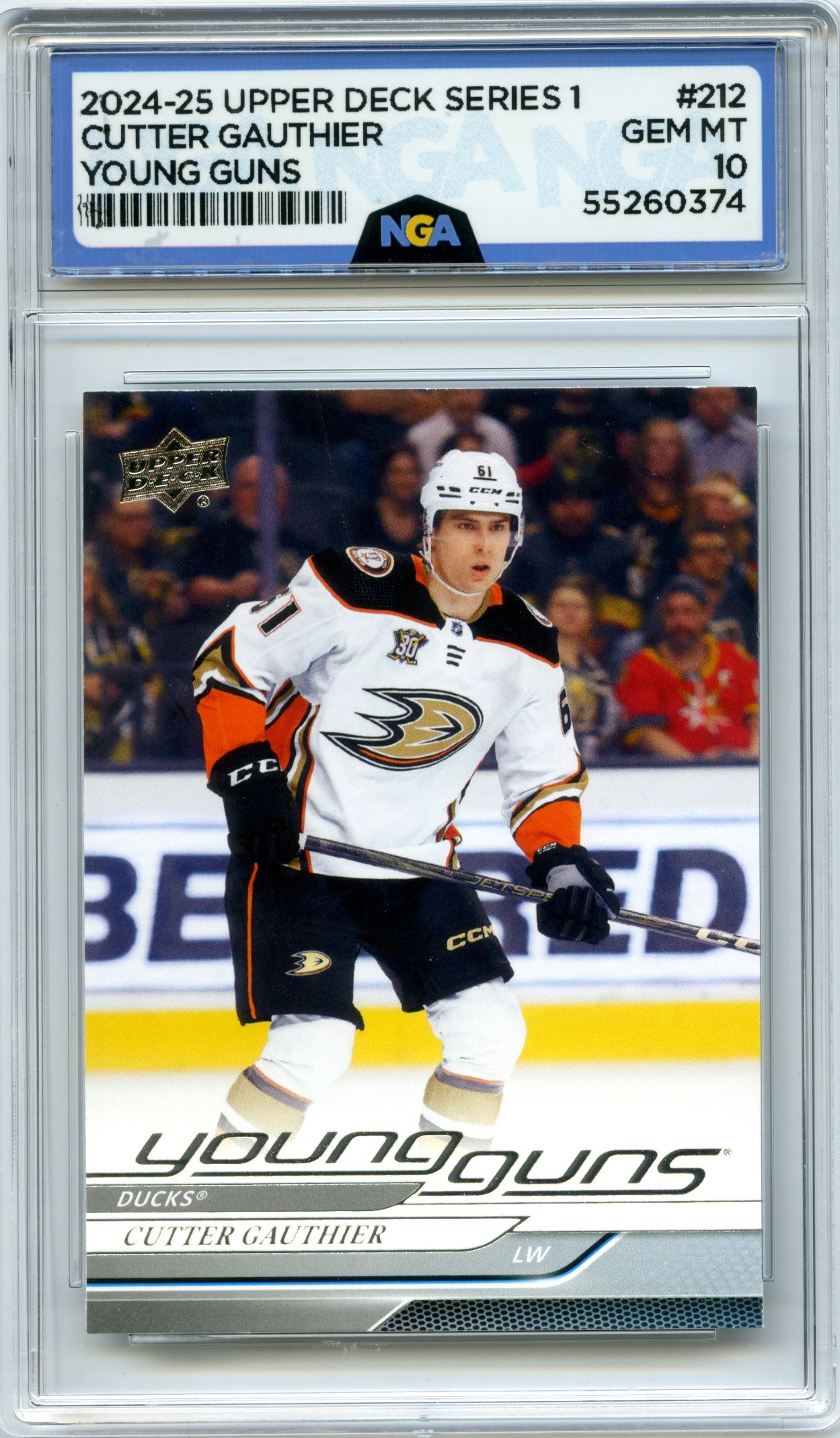 2024-25 Upper Deck #212 Cutter Gauthier Young Guns Jumbos NGA 10