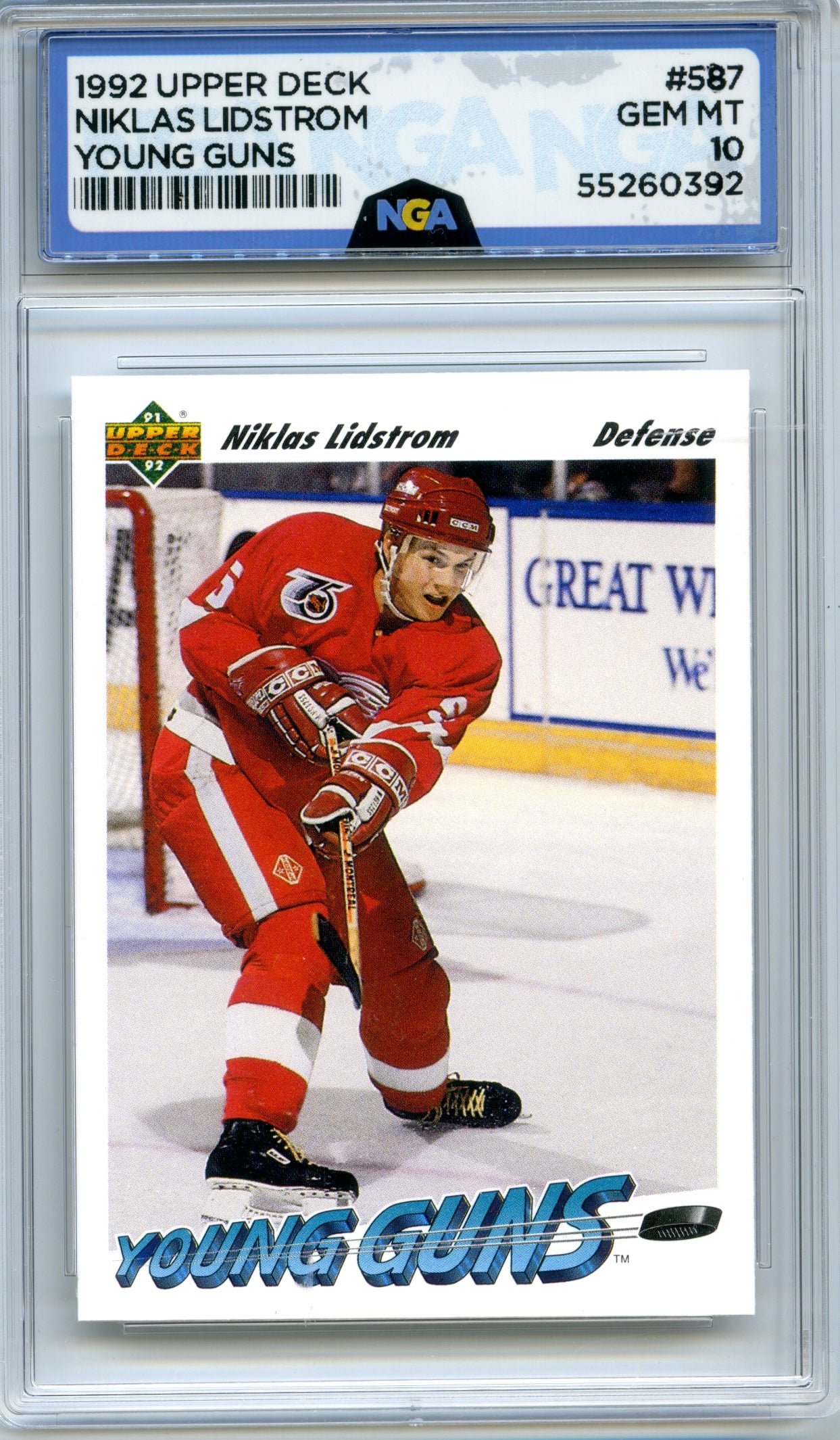 1991-92 Upper Deck French #587 Nicklas Lidstrom NGA 10