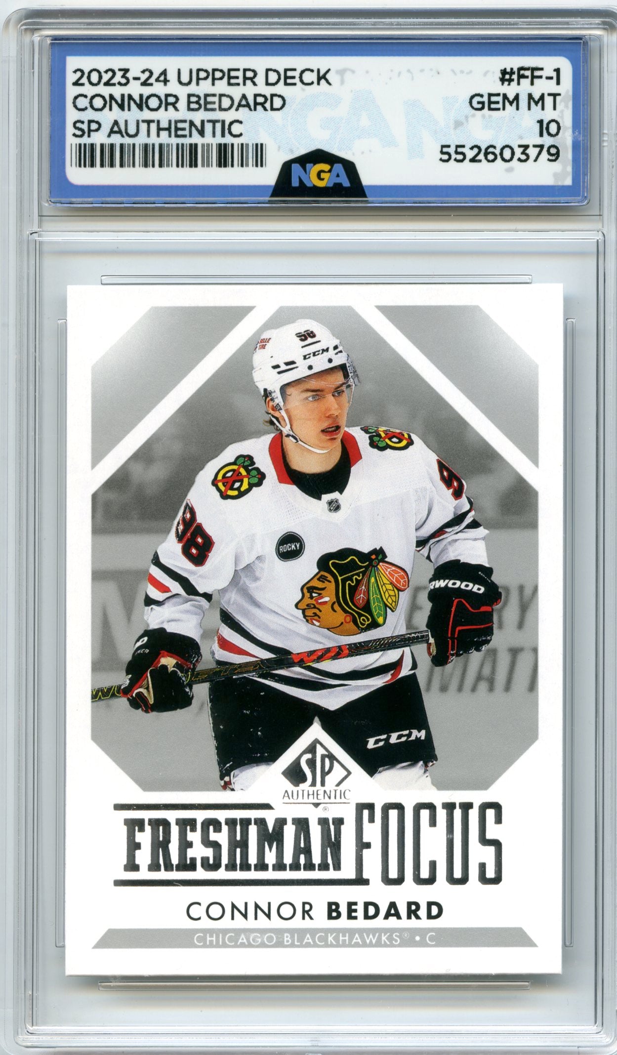 2023-24 SP Authentic #FF-1 Connor Bedard Freshman Focus NGA 10
