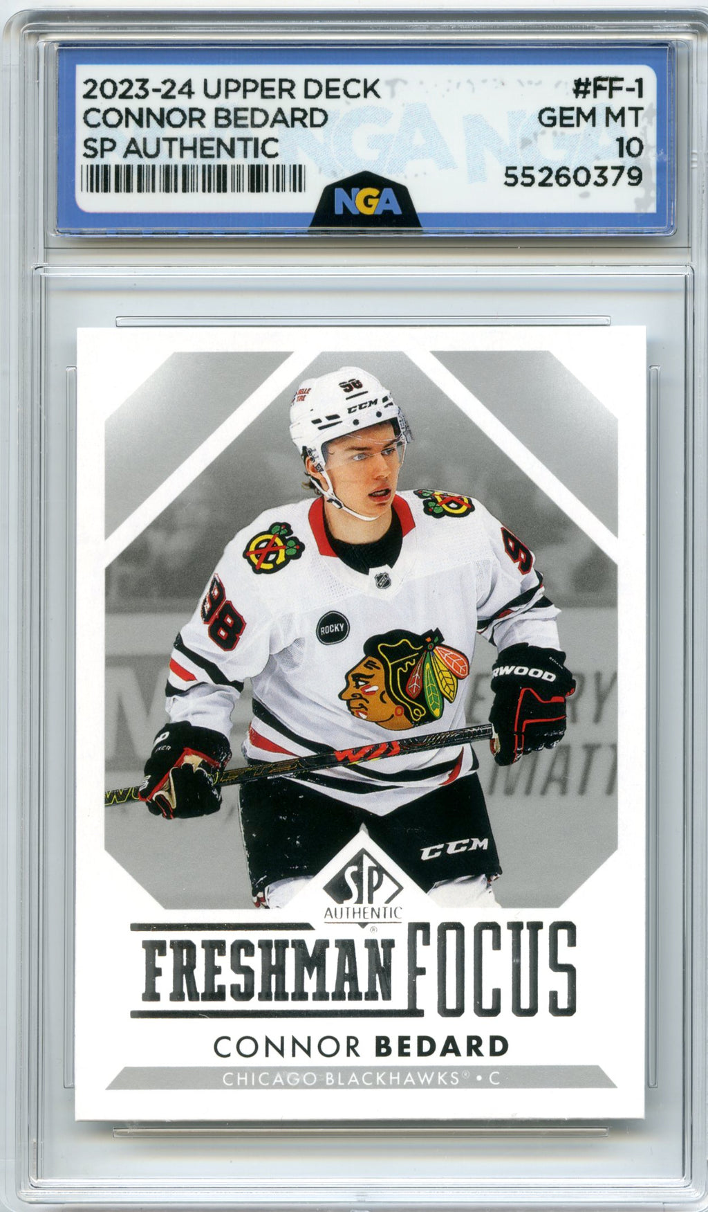 2023-24 SP Authentic #FF-1 Connor Bedard Freshman Focus NGA 10