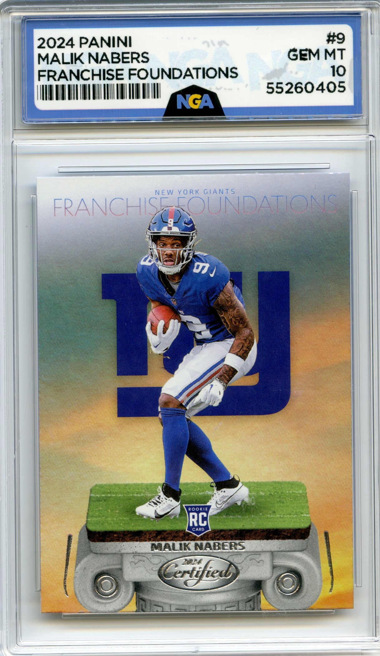 2024 Panini Certified #9 Malik Nabers Franchise Foundations NGA 10
