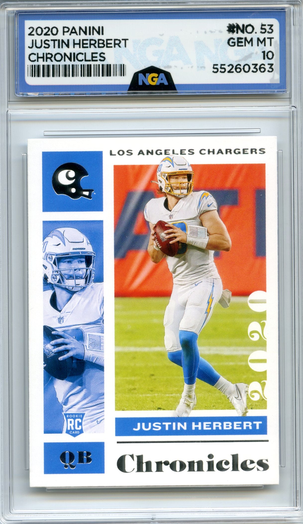 2020 Panini Chronicles #53 Justin Herbert Bronze NGA 10