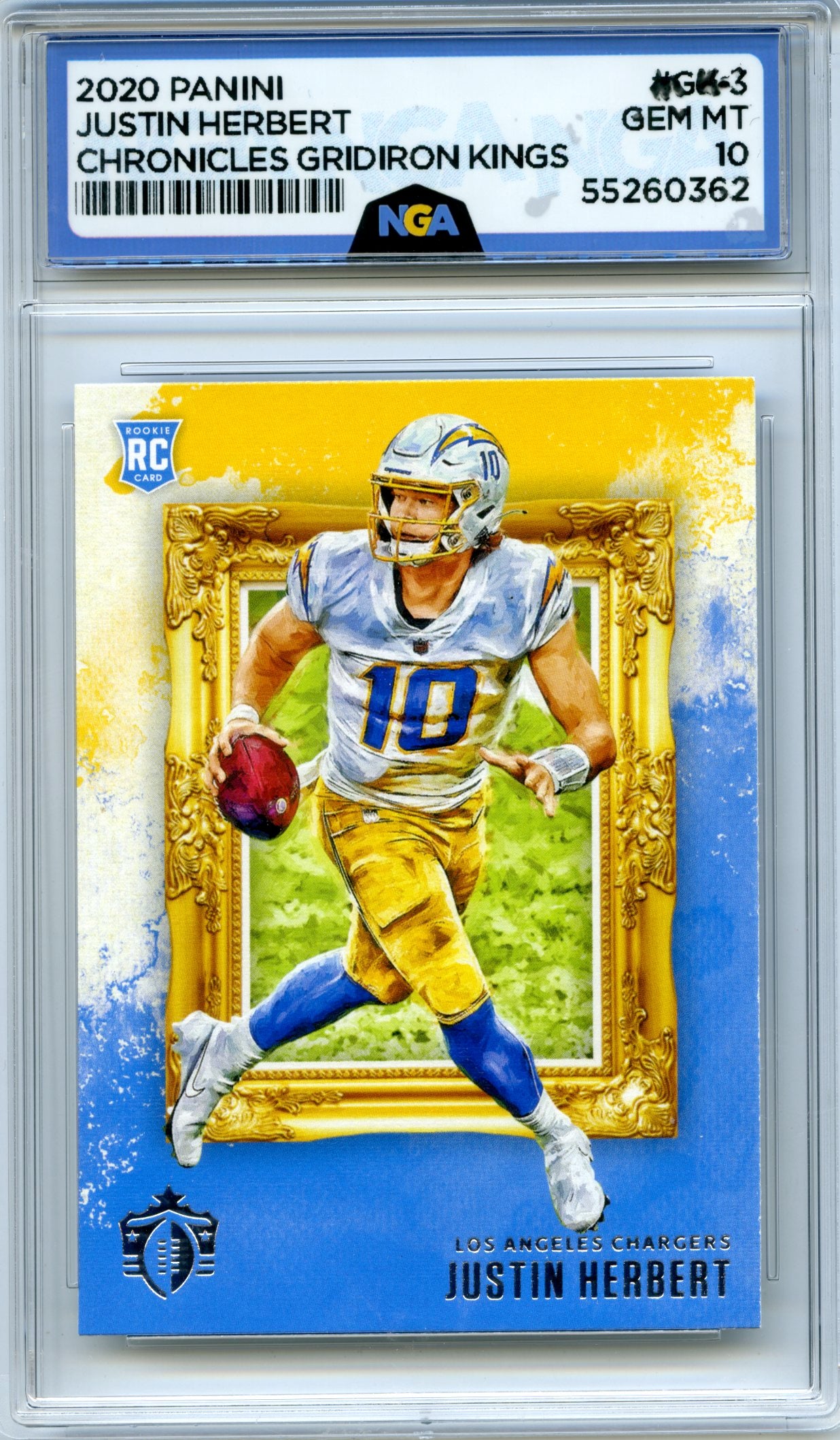 2020 Panini Chronicles #GK-3 Justin Herbert Gridiron Kings Pink NGA 10