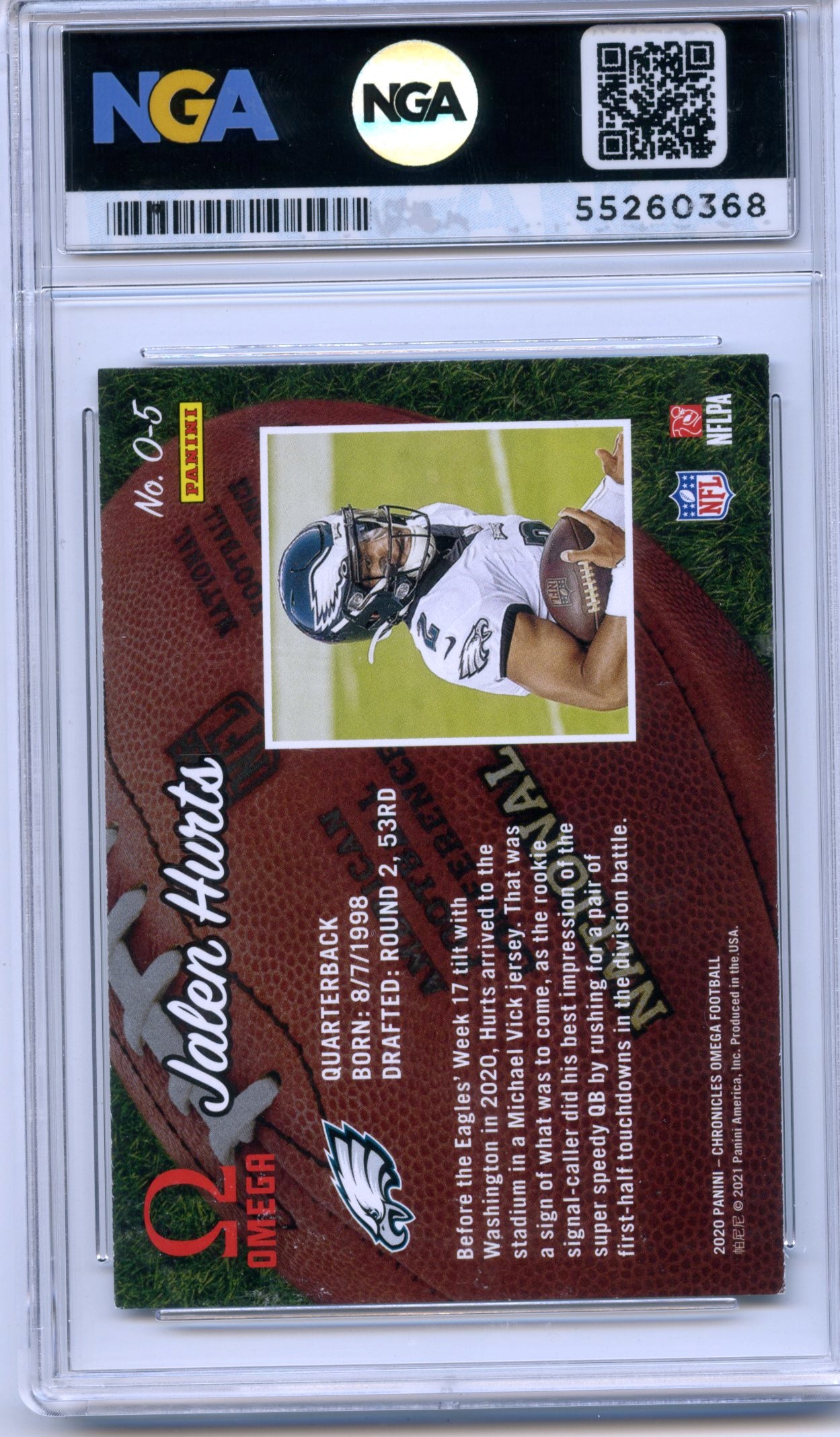 2020 Panini Chronicles #O-5 Jalen Hurts Omega NGA 10