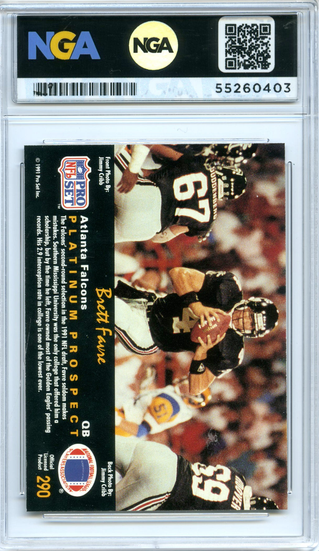 1991 Pro Set Platinum #290 Brett Favre NGA 10