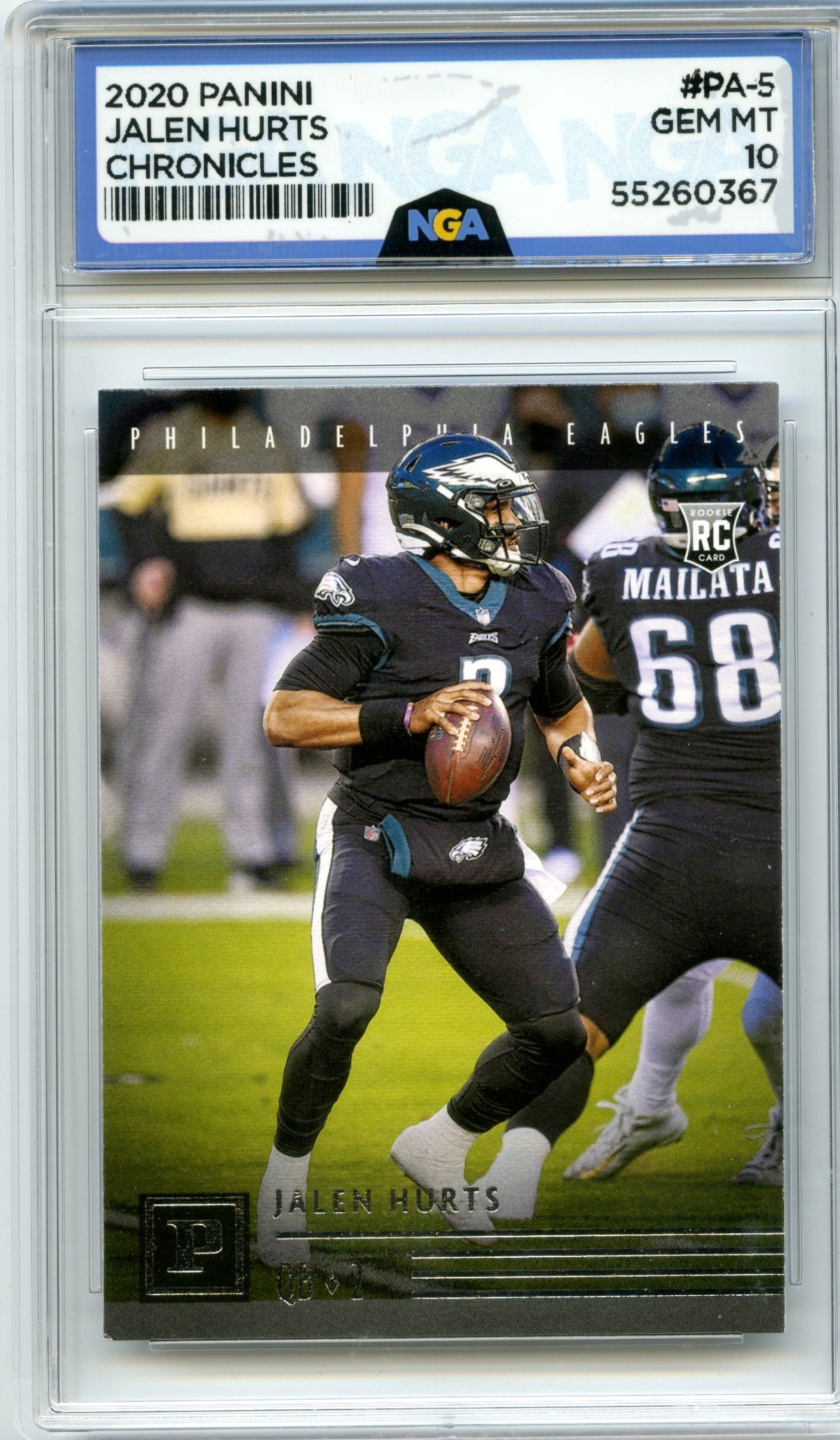 2020 Panini Chronicles #PA-5 Jalen Hurts Panini Bronze NGA 10