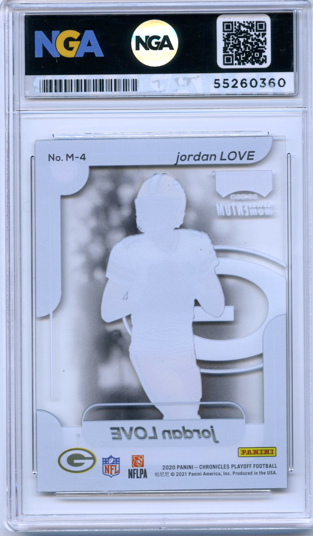 2020 Panini Chronicles #M-4 Jordan Love Playoff Momentum SSD Rookies NGA 10