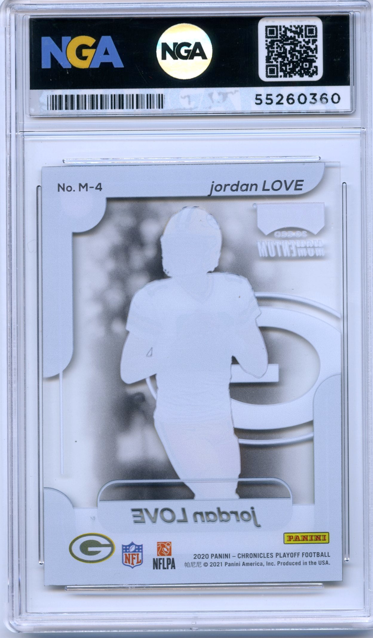 2020 Panini Chronicles #M-4 Jordan Love Playoff Momentum SSD Rookies NGA 10