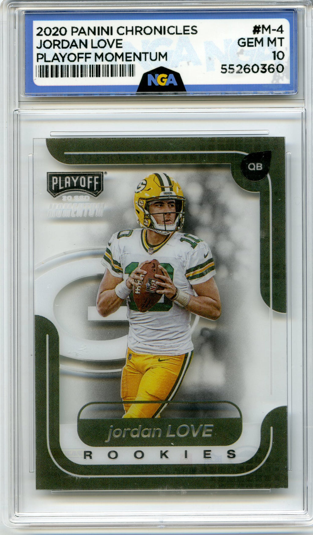 2020 Panini Chronicles #M-4 Jordan Love Playoff Momentum SSD Rookies NGA 10
