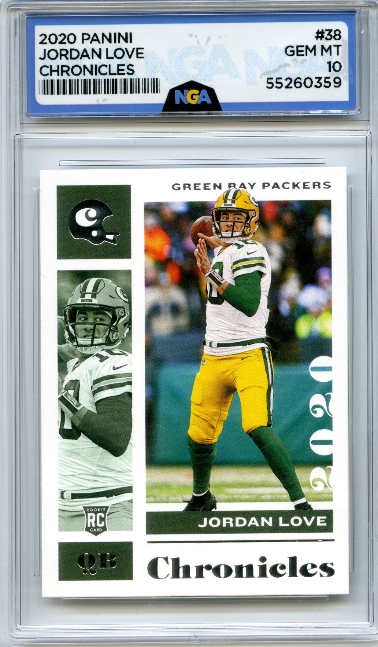 2020 Panini Chronicles #38 Jordan Love Teal NGA 10