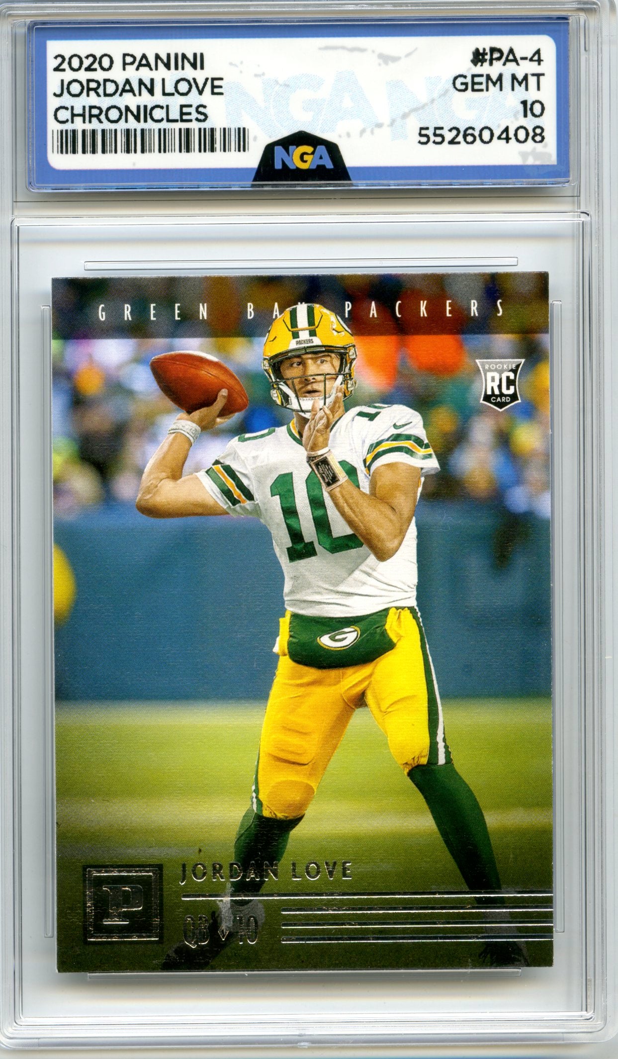 2020 Panini Chronicles #PA-4 Jordan Love Panini Teal NGA 10