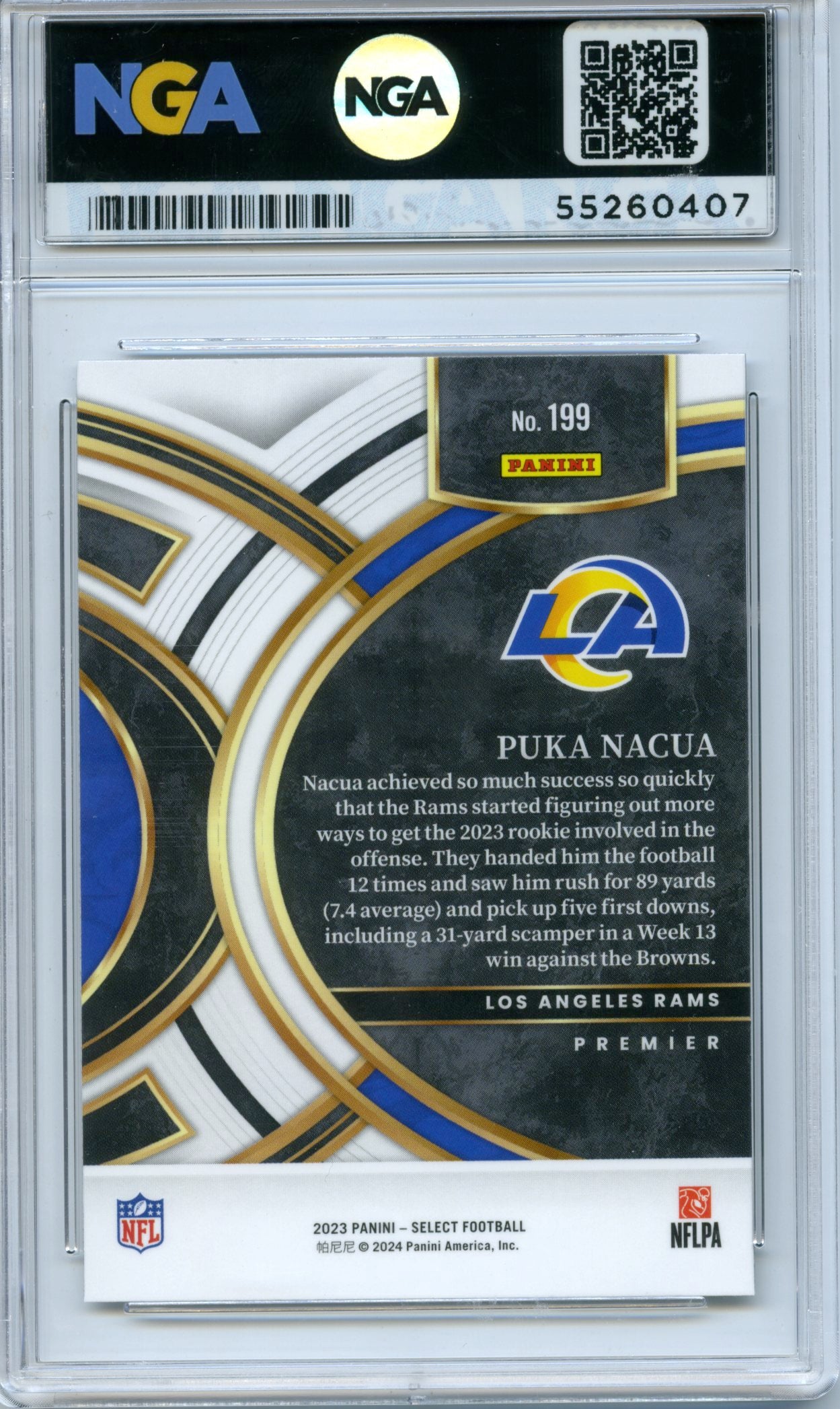 2023 Panini Select #199 Puka Nacua NGA 10