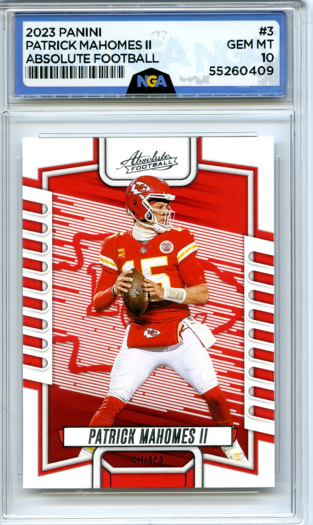 2023 Panini Absolute #3 Patrick Mahomes II NGA 10