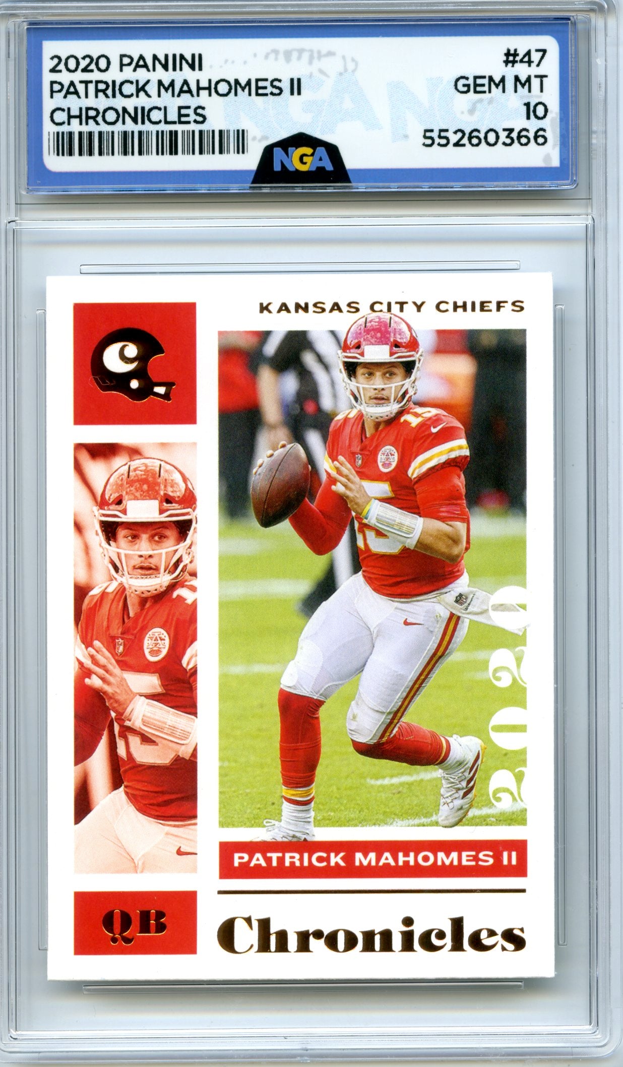 2020 Panini Chronicles #47 Patrick Mahomes II Pink NGA 10