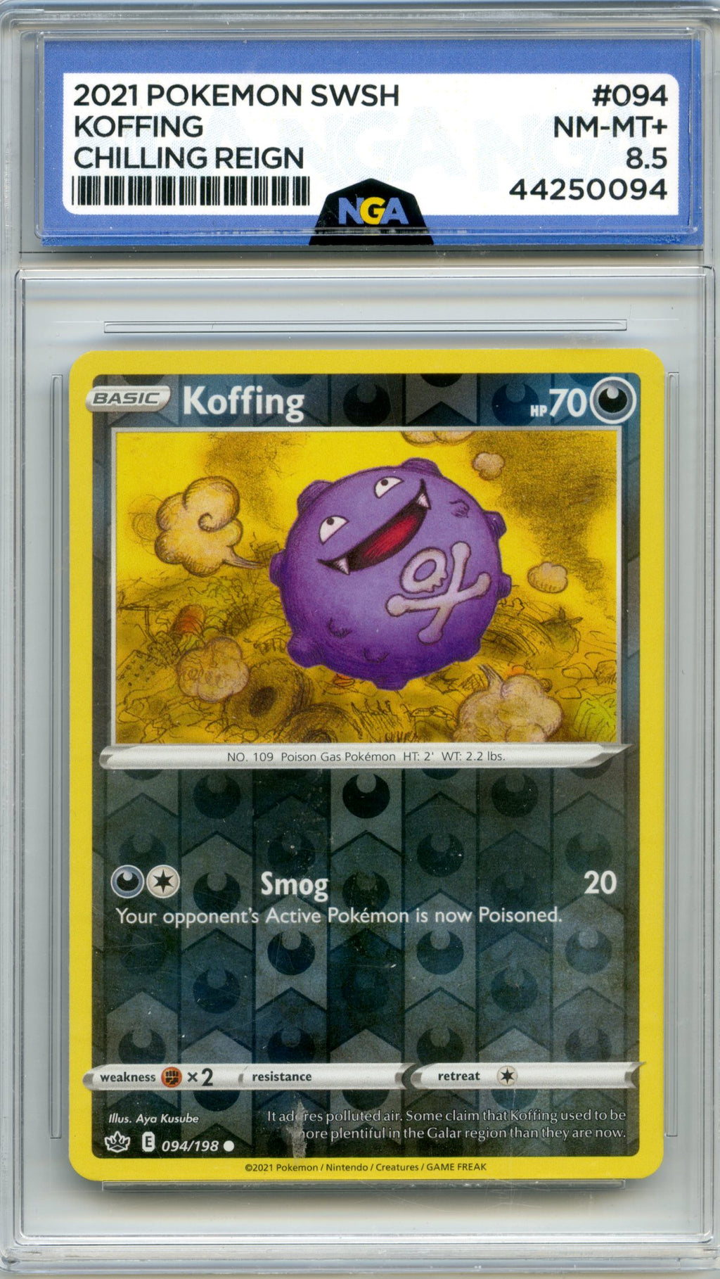 SWSH06: Chilling Reign #094/198 Koffing NGA 8.5