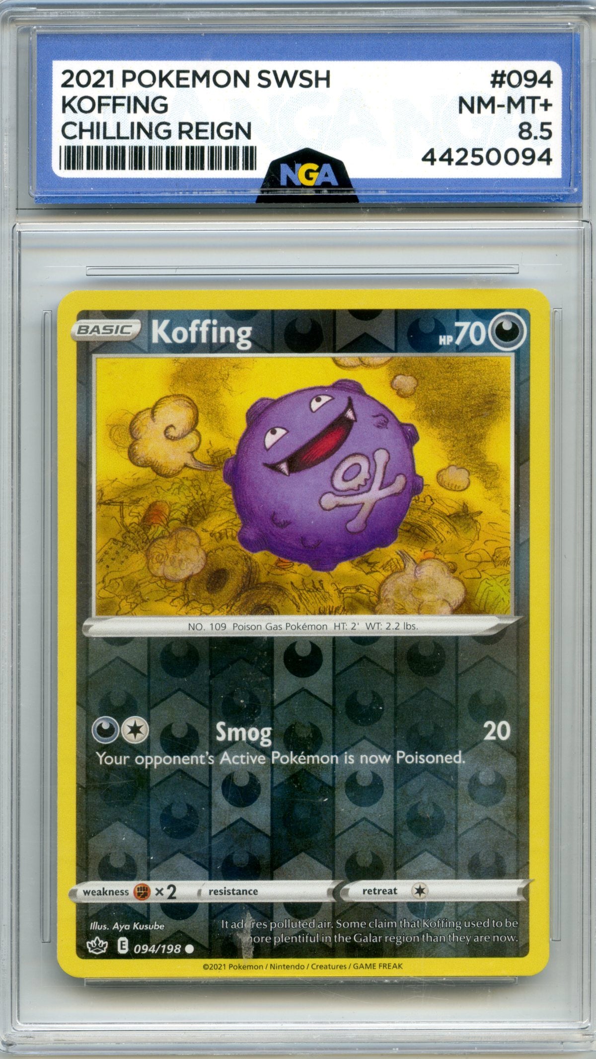SWSH06: Chilling Reign #094/198 Koffing NGA 8.5