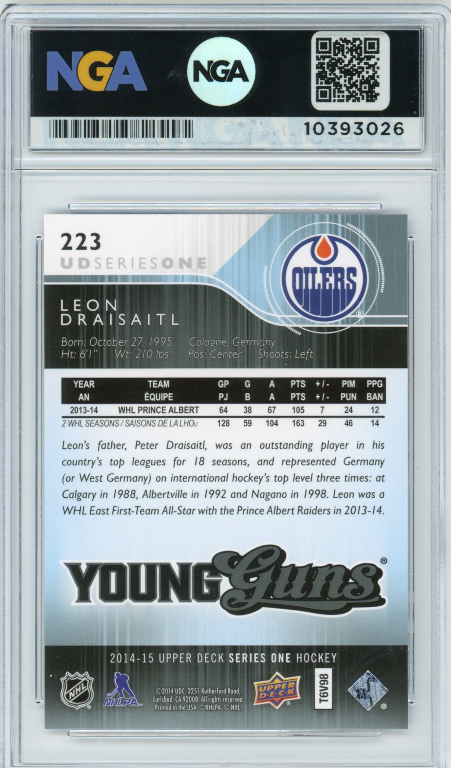 2014-15 Upper Deck #223 Leon Draisaitl NGA 10