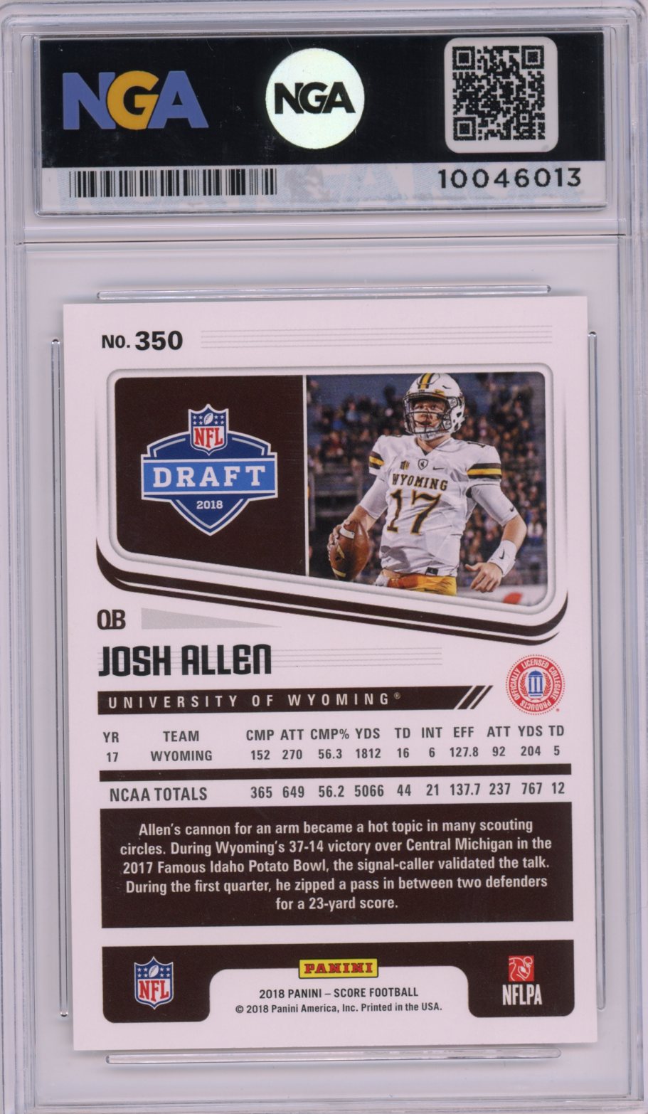 2018 Score #350 Josh Allen NGA 10