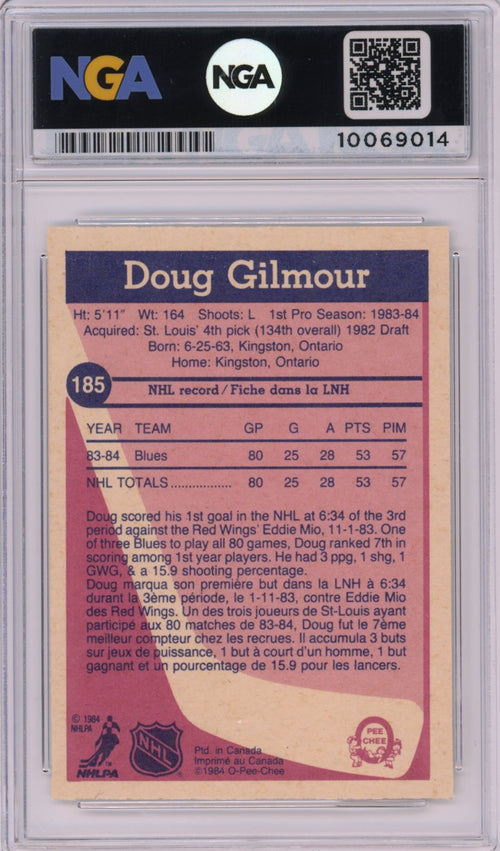 1984-85 O-Pee-Chee #185 Doug Gilmour NGA 9