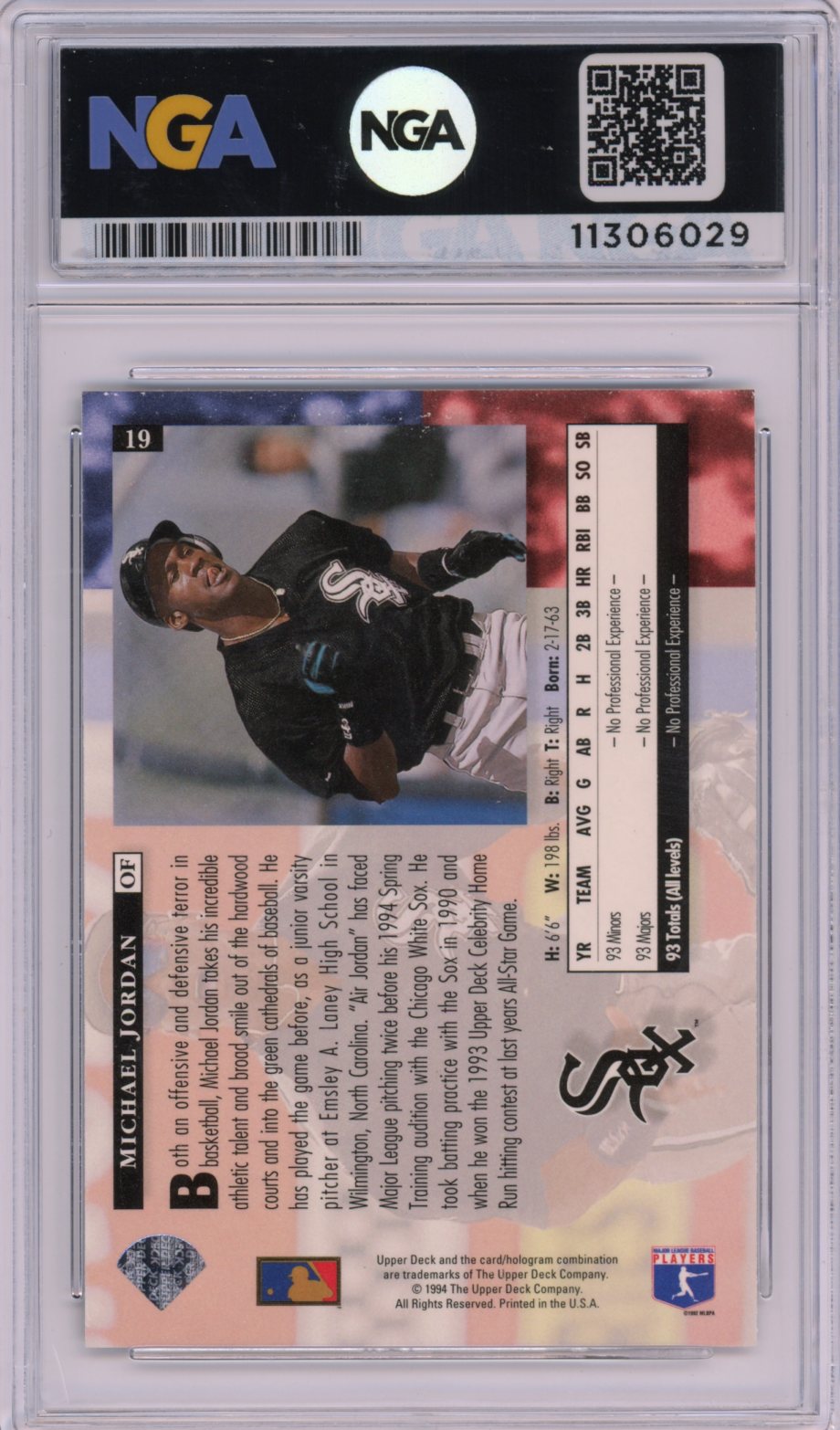 1994 Upper Deck #19 Michael Jordan NGA 10