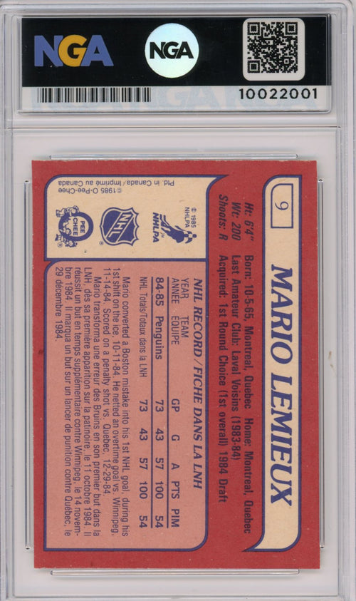 1985-86 Topps #9 Mario Lemieux NGA 8.5